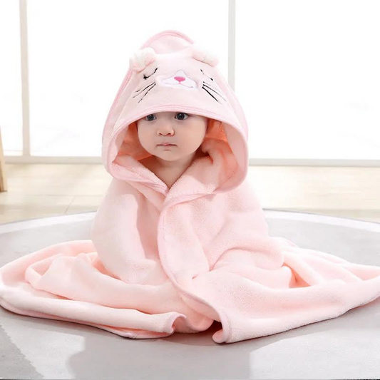 Hooded Baby Towel - Cat